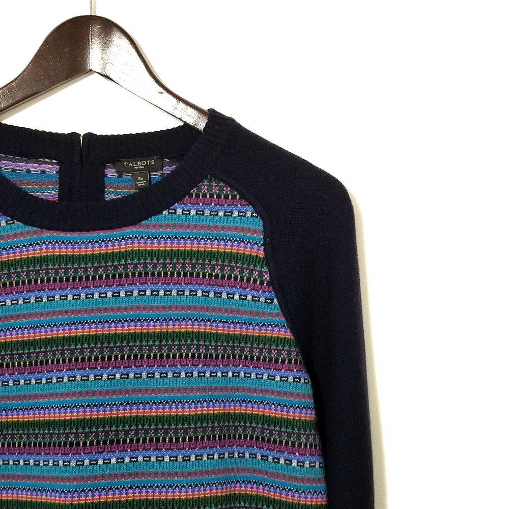 Talbots Lambswool Pattern Sweater Petite NWOT